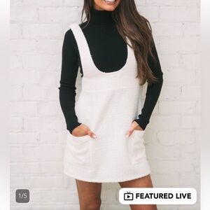 Stylish Cream Pinafore Dress